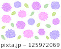 手書き風のアジサイ模様 125972069