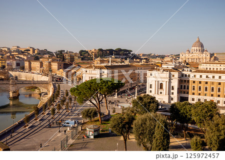 Aerial View Toward St. Peter's Basilica from Castel Sant Angelo Aerial View Toward St. Peter's Basilica from Castel Sant Angelo 125972457