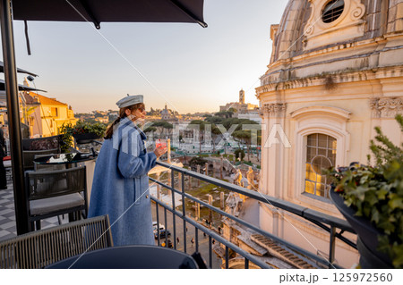 Golden rooftop moment in Rome Golden rooftop moment in Rome 125972560
