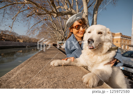 Morning by the Tiber with My Loyal Friend 125972580