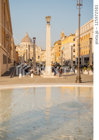 Vatican Dome and Street View with Fountain Vatican Dome and Street View with Fountain 125972581