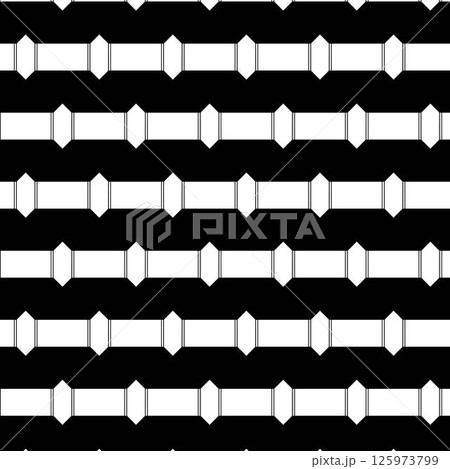 Thin line hexagon Seamless geometric pattern. Geometry seamless pattern. Vector graphic line illustration. Black and white abstract vintage 1920. For logo, web, package, sticker. 125973799