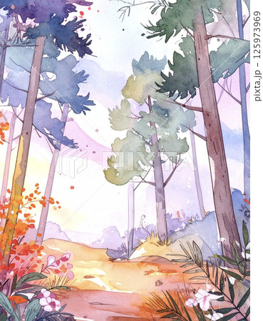 森の水彩画 125973969