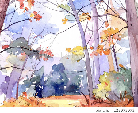 森の水彩画 森の水彩画 125973973