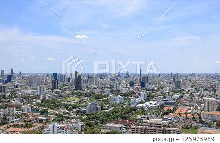 Cityscape skyline in High angle view of the suburbs area, Suburban skyline of big city. Cityscape skyline in High angle view of the suburbs area, Suburban skyline of big city. 125973989