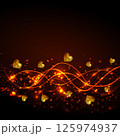 Energy of love. Bright lines with golden hearts. Magic illustration. 125974937