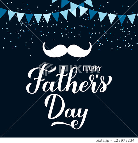 Fathers Day card. Calligraphy hand lettering. Vector template for banner, typography poster flyer, postcard, etc. Fathers Day card. Calligraphy hand lettering. Vector template for banner, typography poster flyer, postcard, etc. 125975234