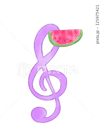 スイカの付いたト音記号 スイカの付いたト音記号 125975421