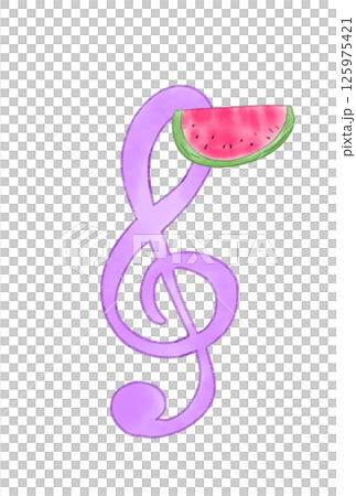 スイカの付いたト音記号 スイカの付いたト音記号 125975421
