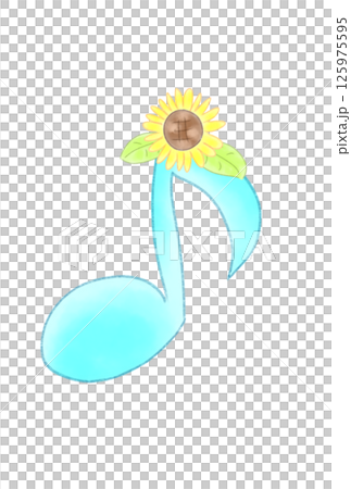 Musical note with sunflowers 125975595