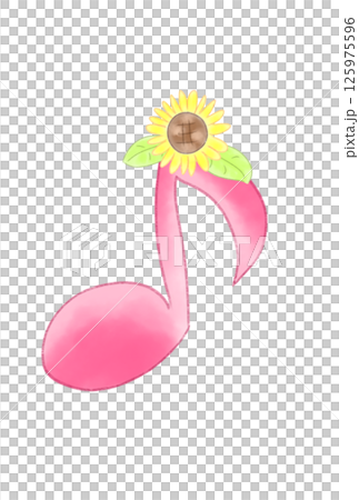 Musical note with sunflowers 125975596