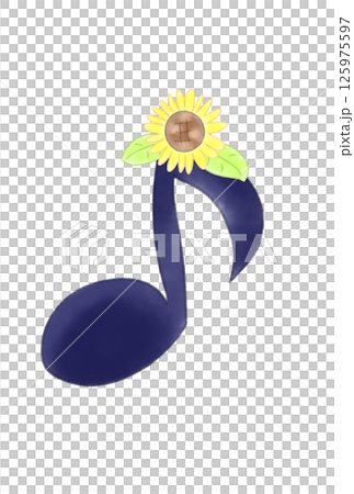 Musical note with sunflowers 125975597