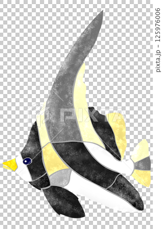 精美的瓷磚風格剪紙插圖,描繪了觀賞魚“南帶旗魚” 精美的瓷磚風格剪紙插圖,描繪了觀賞魚“南帶旗魚” 125976006