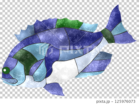 Beautiful tile-style cutout illustration of the saltwater fish, Porgy 125976073
