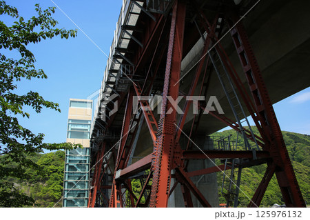 兵庫県香美町　余部鉄橋　橋脚とクリスタルタワー 125976132