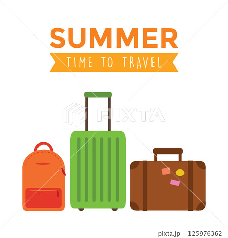 set of colorful suitcases isolated vector illustration 125976362