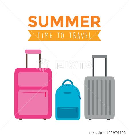 set of colorful suitcases isolated vector illustration 125976363
