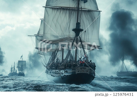 Conflict at sea during the Anglo Danish War 1807 1814 featuring naval battles and ships 125976431