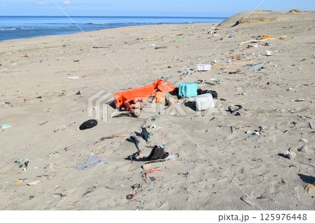 海岸の漂着物 環境問題 ゴミ問題 125976448