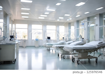 Blurred nurse in emergency room 125976546