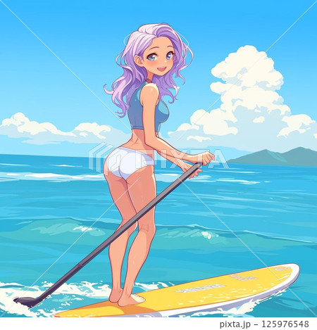SUPに乗る女性_1 125976548