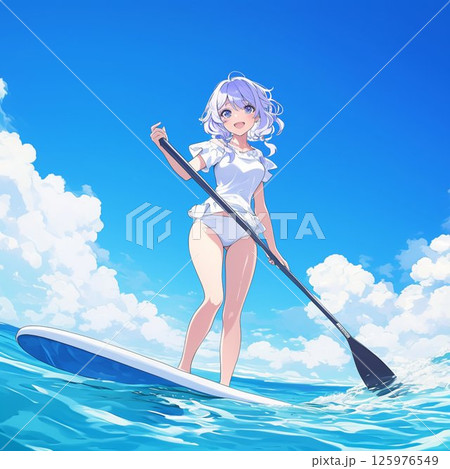 SUPに乗る女性_2 125976549