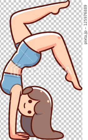 一位女士做倒立的插圖 125976889