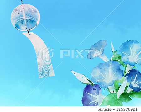青い空に映える朝顔の花 125976921