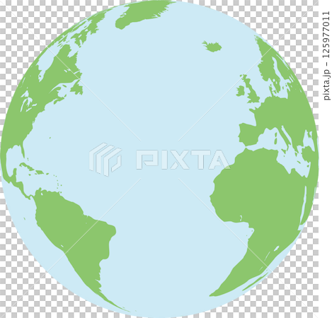 【シンプルな地球イラスト】西半球が見える地球図|アメリカ・ヨーロッパ・アフリカ中心の世界地図風イメー 【シンプルな地球イラスト】西半球が見える地球図|アメリカ・ヨーロッパ・アフリカ中心の世界地図風イメー 125977011