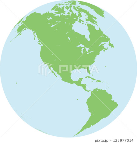 アメリカ大陸が中心の地球イラスト｜南北アメリカ地図・地球儀素材 125977014
