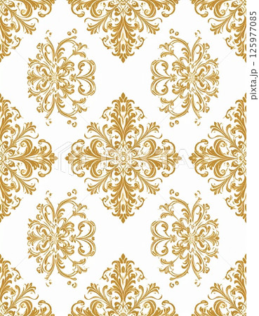エレガントなゴールドバロック装飾パターン 125977085