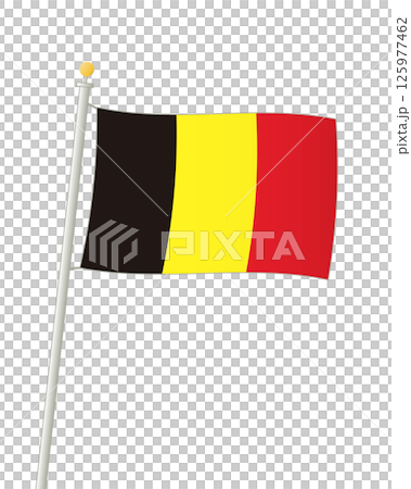 揮舞著比利時王國的國旗 125977462
