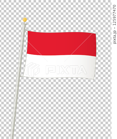 飄揚的摩納哥公國國旗 125977470