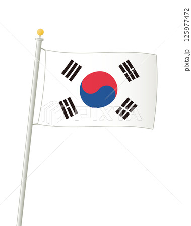 はためく大韓民国の国旗 はためく大韓民国の国旗 125977472