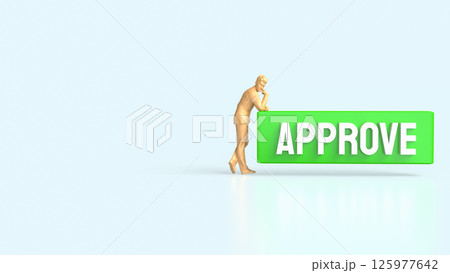 The Green Approve on white background 3d Rendering. The Green Approve on white background 3d Rendering. 125977642
