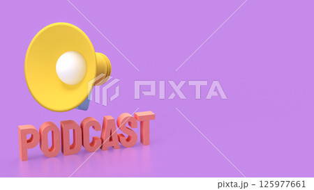 The Yellow Megaphone for podcast concept 3d Rendering. The Yellow Megaphone for podcast concept 3d Rendering. 125977661