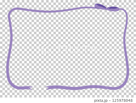 スモークパープルのリボンフレーム(横) スモークパープルのリボンフレーム(横) 125978048