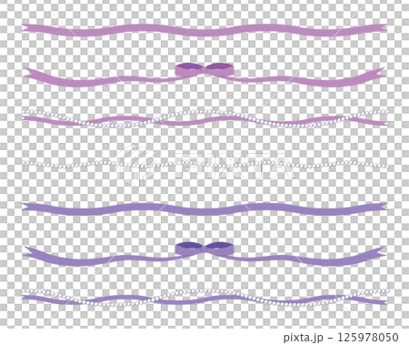 リボンとパールの罫線 リボンとパールの罫線 125978050