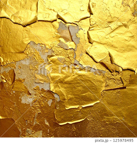 金箔が剥がれかけたグランジゴールドウォール 125978495