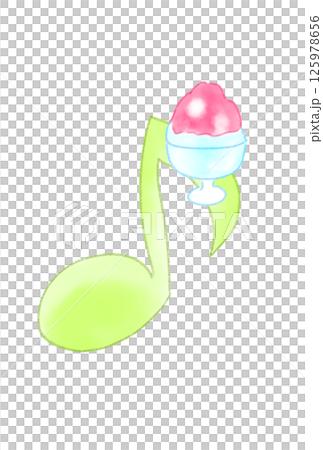 かき氷の付いた音符 125978656