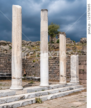 Ancient Columns, Sanctuary of Trajan, Pergamon, Bergama, Turkey 125978695