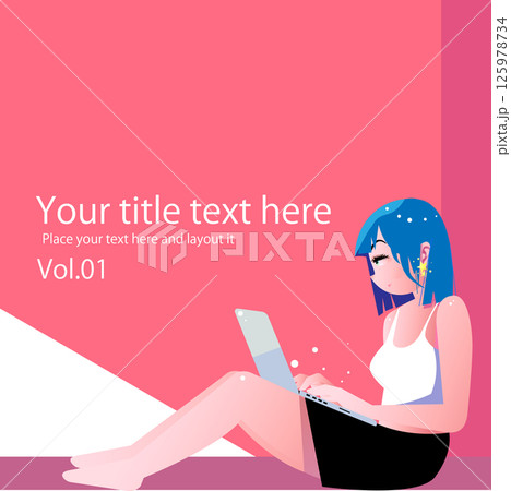ノートパソコンで在宅ワークする可愛い女性 125978734
