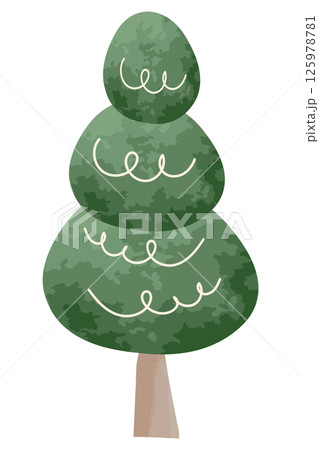 絵本タッチな樹木のイラスト 絵本タッチな樹木のイラスト 125978781