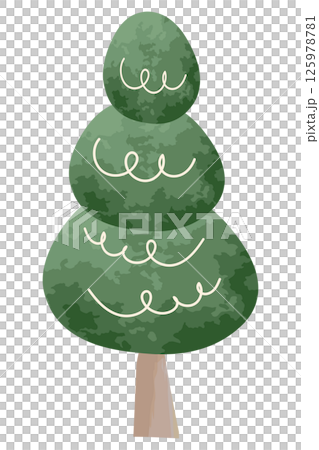 圖畫書風格的樹插圖 圖畫書風格的樹插圖 125978781