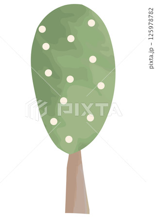 絵本タッチな樹木のイラスト 絵本タッチな樹木のイラスト 125978782