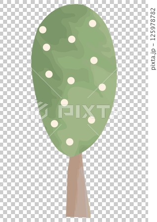 絵本タッチな樹木のイラスト 絵本タッチな樹木のイラスト 125978782