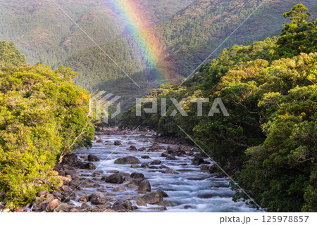屋久島洋上アルプス　きれいな虹(8月) 125978857