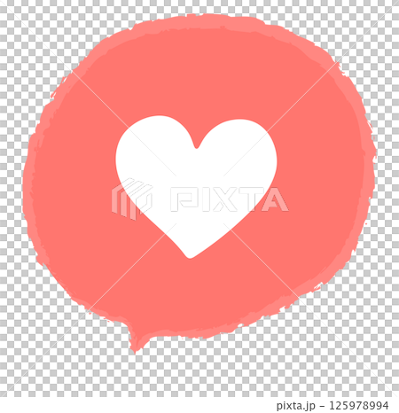 簡單的心型氣泡按讚圖示素材 簡單的心型氣泡按讚圖示素材 125978994