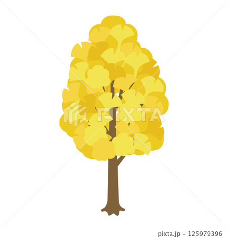 銀杏の木のイラスト（秋） 125979396
