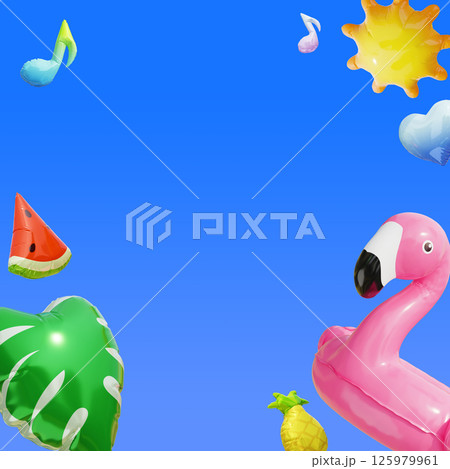 Blue background summer event template image 125979961